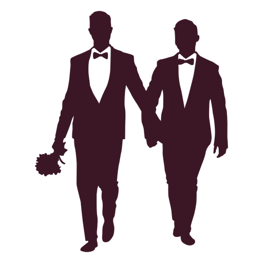 Newlywed couple silhouette