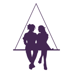 Lesbian couple romantic silhouette Transparent PNG