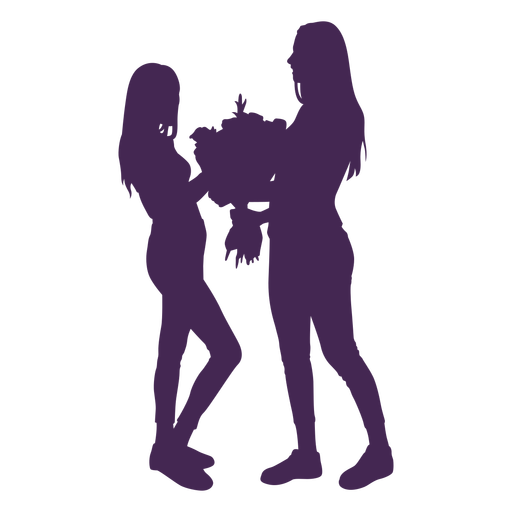 Lesbian Couple Flowers Silhouette Png And Svg Design For T Shirts 0537