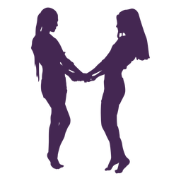 Silueta de manos de pareja de lesbianas Diseño PNG