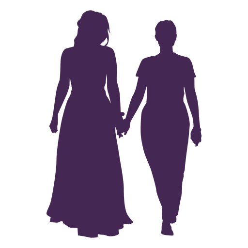 Lesbian wedding silhouette PNG Design