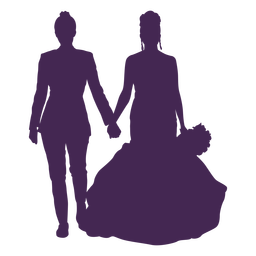 Silhueta de casamento de casal lésbico Desenho PNG