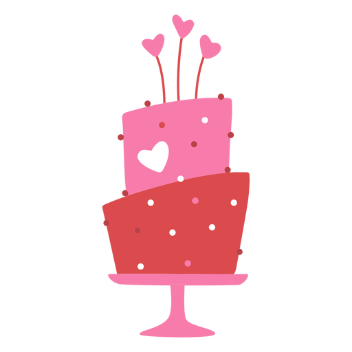 Valentinstag Kuchen flach PNG-Design