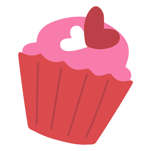 Cupcake de coração plano Desenho PNG