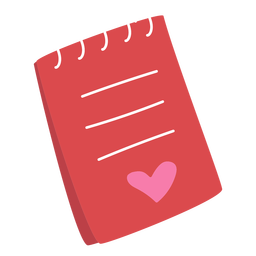 Valentine notepad flat PNG Design