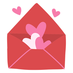 Heart envelope flat PNG Design