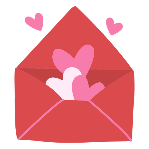 Heart envelope flat PNG Design