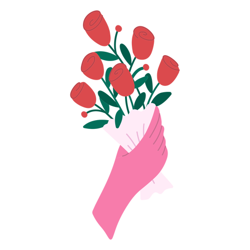 Bouquet de rosa plano