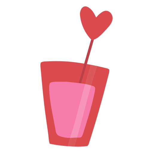 Bebida rosa plana Diseño PNG