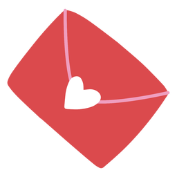 Romantic letter flat PNG Design