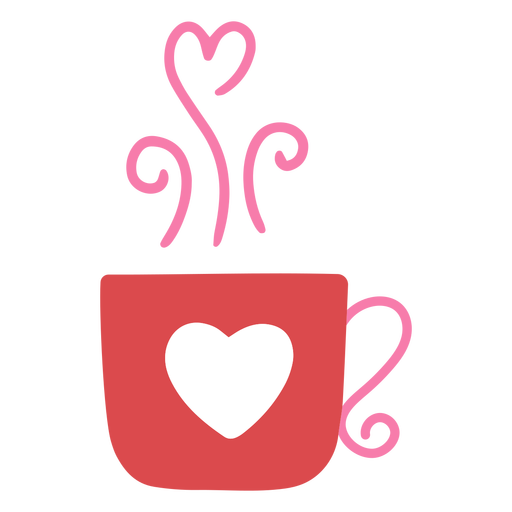 Heart coffee cup flat