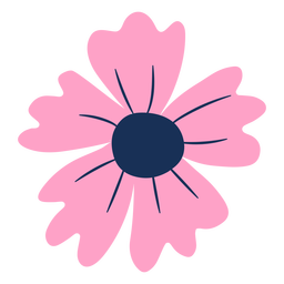 Baby pink flower flat PNG Design