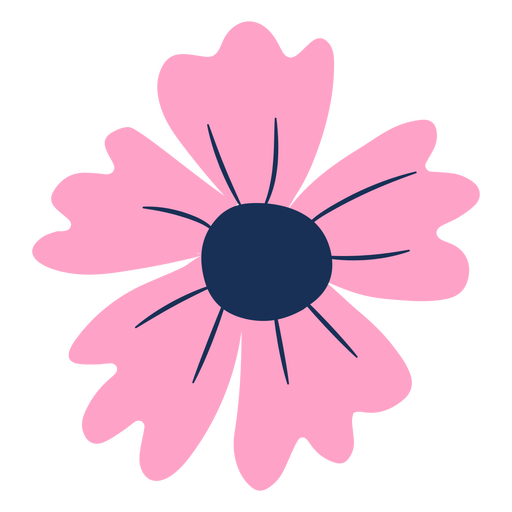 Baby rosa Blume flach PNG-Design