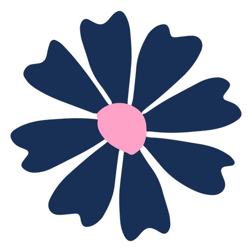 Flat blue flower PNG Design