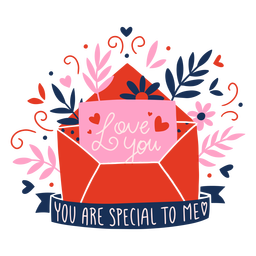 Emblema de carta de amor Desenho PNG