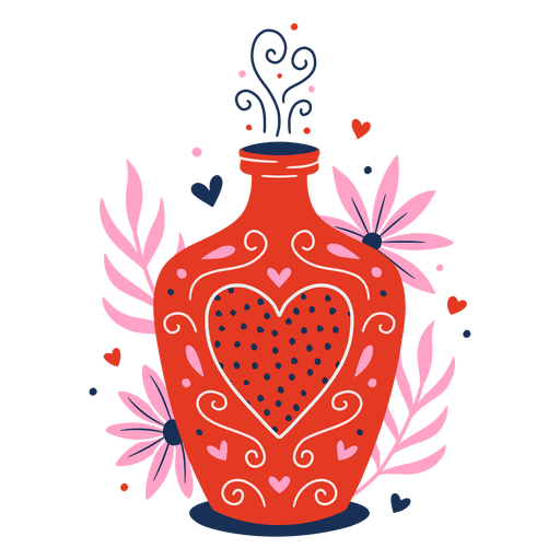 Cute vase flat PNG Design