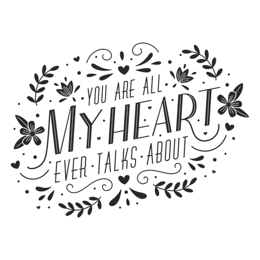 You are my heart lettering PNG Design