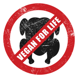 Insignia vegano de por vida Diseño PNG