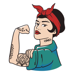 Strong woman character illustration Transparent PNG
