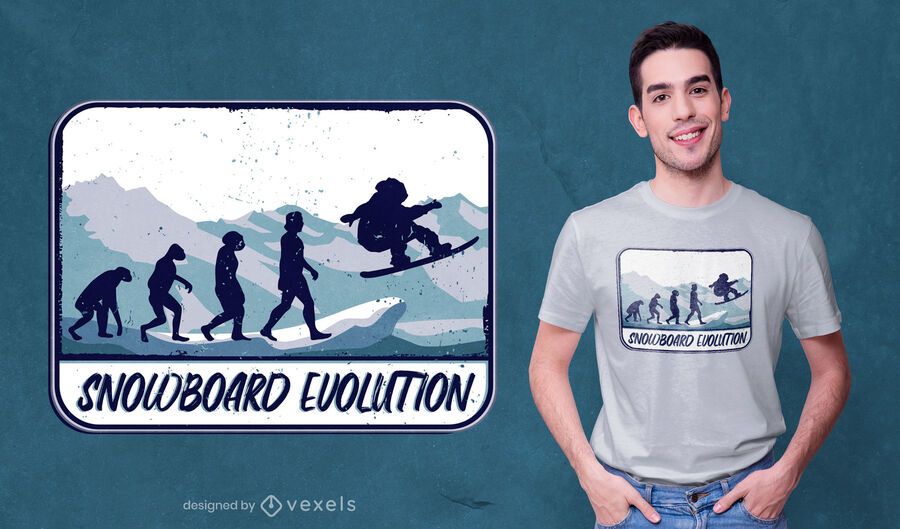 Snowboard evolution t-shirt design Snowboard evolution t-shirt design