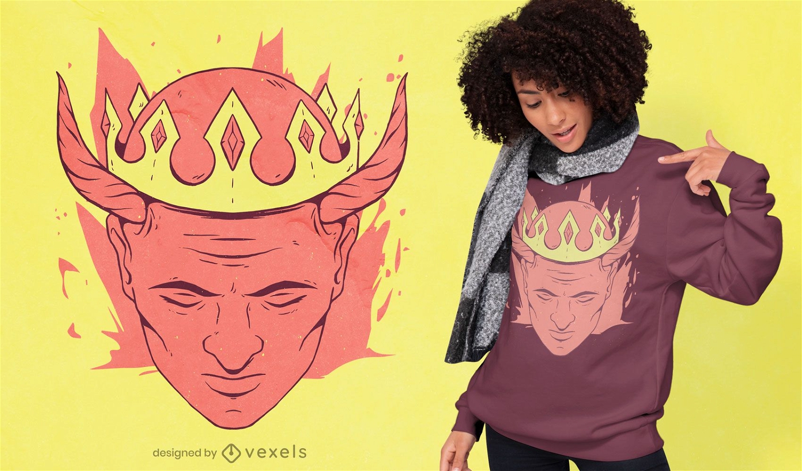 King head t-shirt design