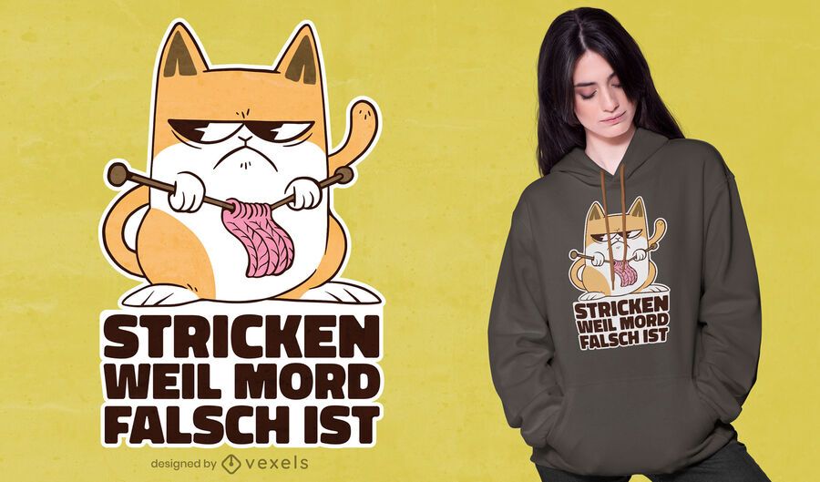 Katzenstrick-T-Shirt Design Katzenstrick-T-Shirt Design