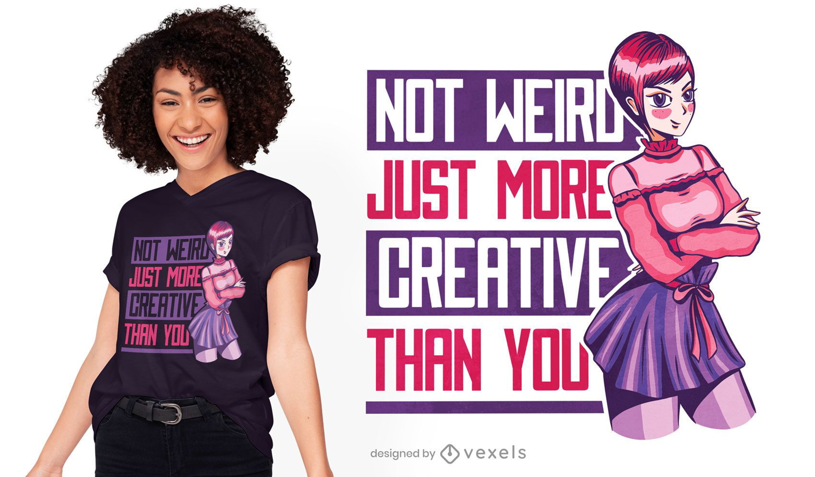 Kreatives Anime-T-Shirt-Design