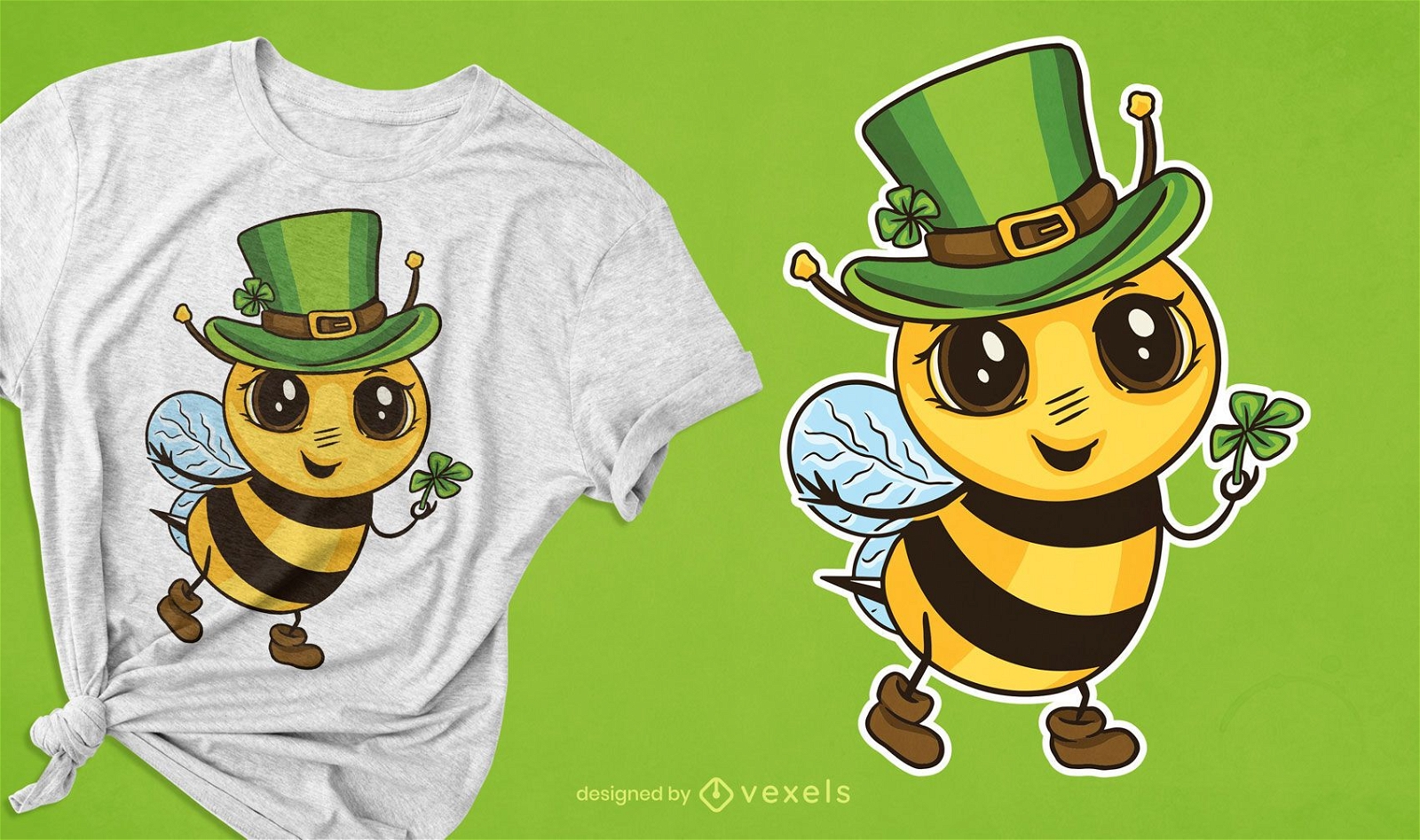 Design fofo de camiseta de abelha irlandesa