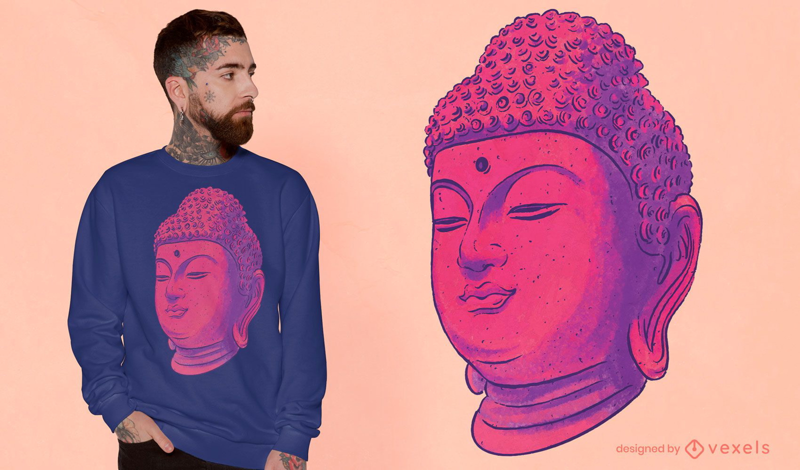 Buntes Buddha-T-Shirt Design