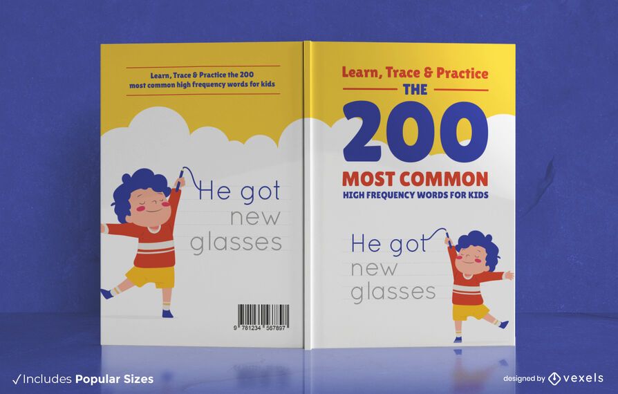 Diseño de portada de libro de 200 palabras comunes Diseño de portada de libro de 200 palabras comunes