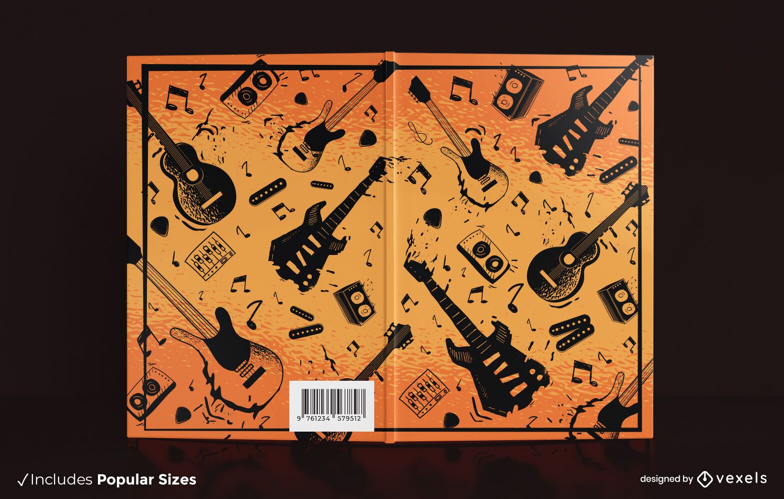 Design de capa de livro de guitarra elétrica