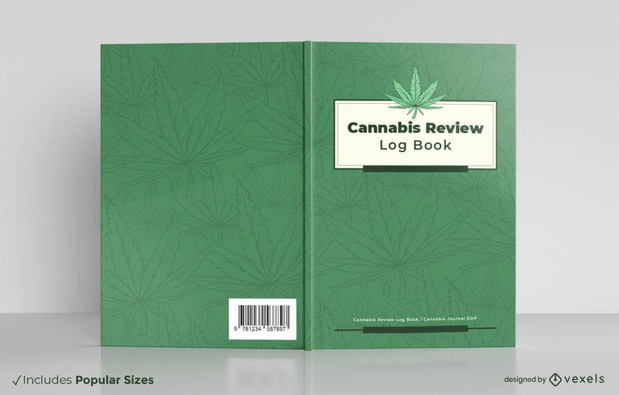 Diseño de portada de libro de registro de revisión de cannabis Diseño de portada de libro de registro de revisión de cannabis