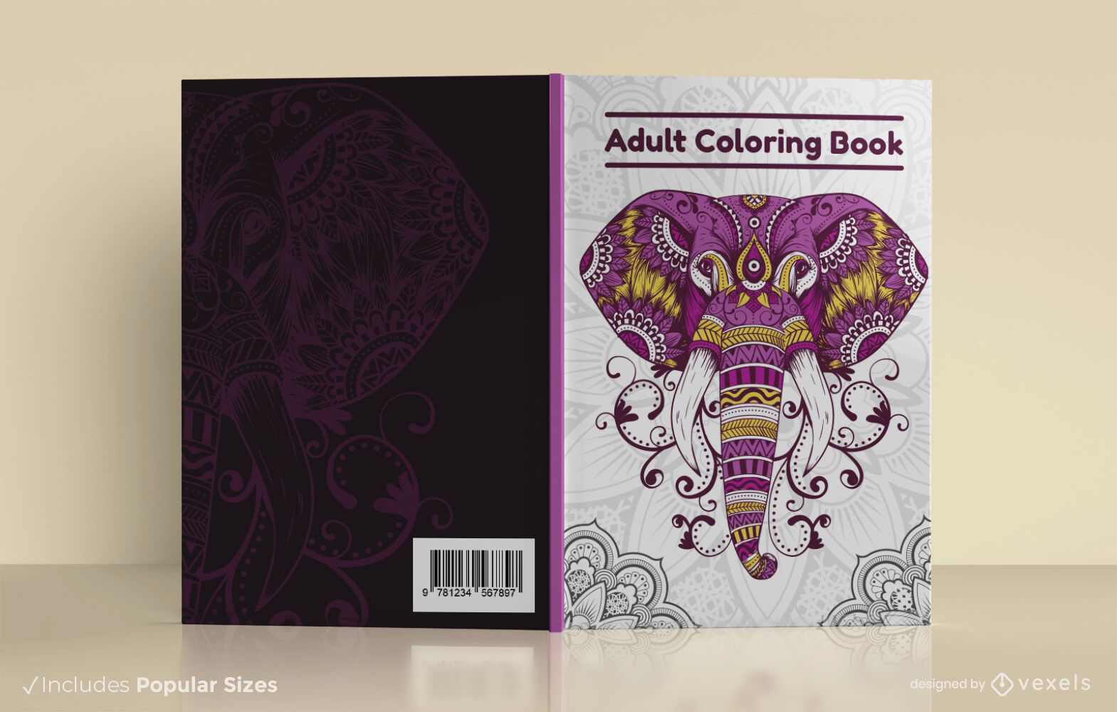 Diseño de portada de libro para colorear para adultos