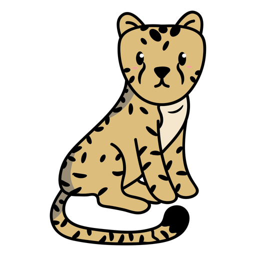 Nette Gepard sitzende Illustration PNG-Design