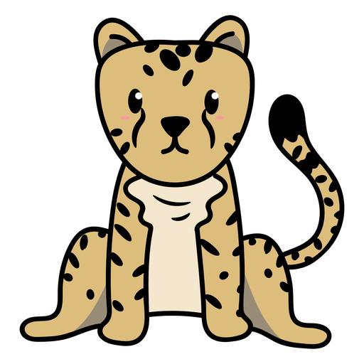 Sitting cheetah illustration PNG Design