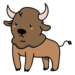 Cute bull standing illustration PNG Design