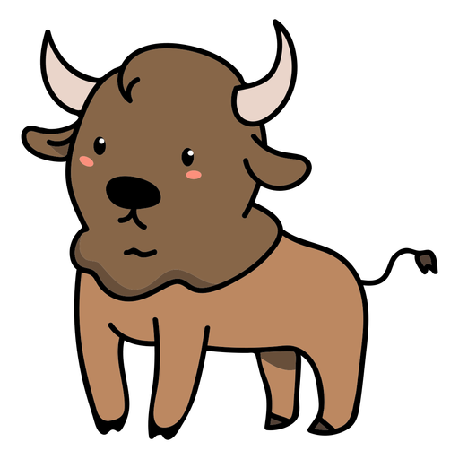 Ilustração em pé de touro fofo