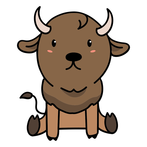 Ilustração de touro bonito sentado Desenho PNG