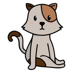 gato fofo sentado estilo anime 11233697 Vetor no Vecteezy