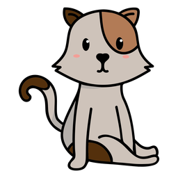 Ilustración de lindo gato sentado Diseño PNG