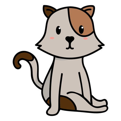 Nette Katze, die Illustration sitzt PNG-Design