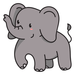 Ilustración de lindo elefante de pie Transparent PNG