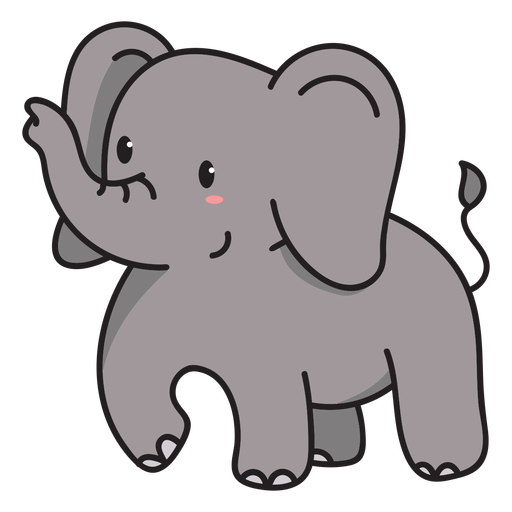 Ilustração em pé de elefante fofo Desenho PNG
