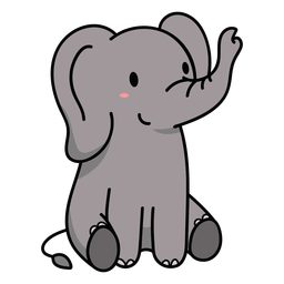 Lindo elefante sentado ilustración Diseño PNG