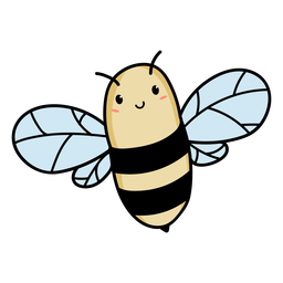 Ilustração de abelha fofa voando