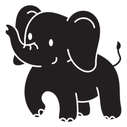 Lindo elefante de pie cortado Diseño PNG