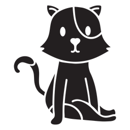 Cute cat sitting cut out PNG Design