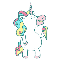 Funny unicorn ice cream character Transparent PNG