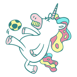 Funny unicorn soccer character Transparent PNG