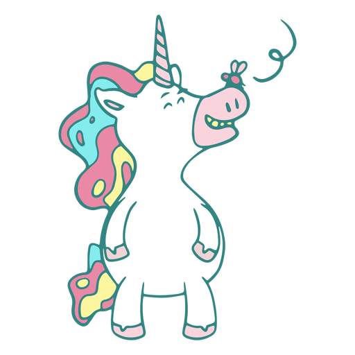 Funny unicorn with fly character